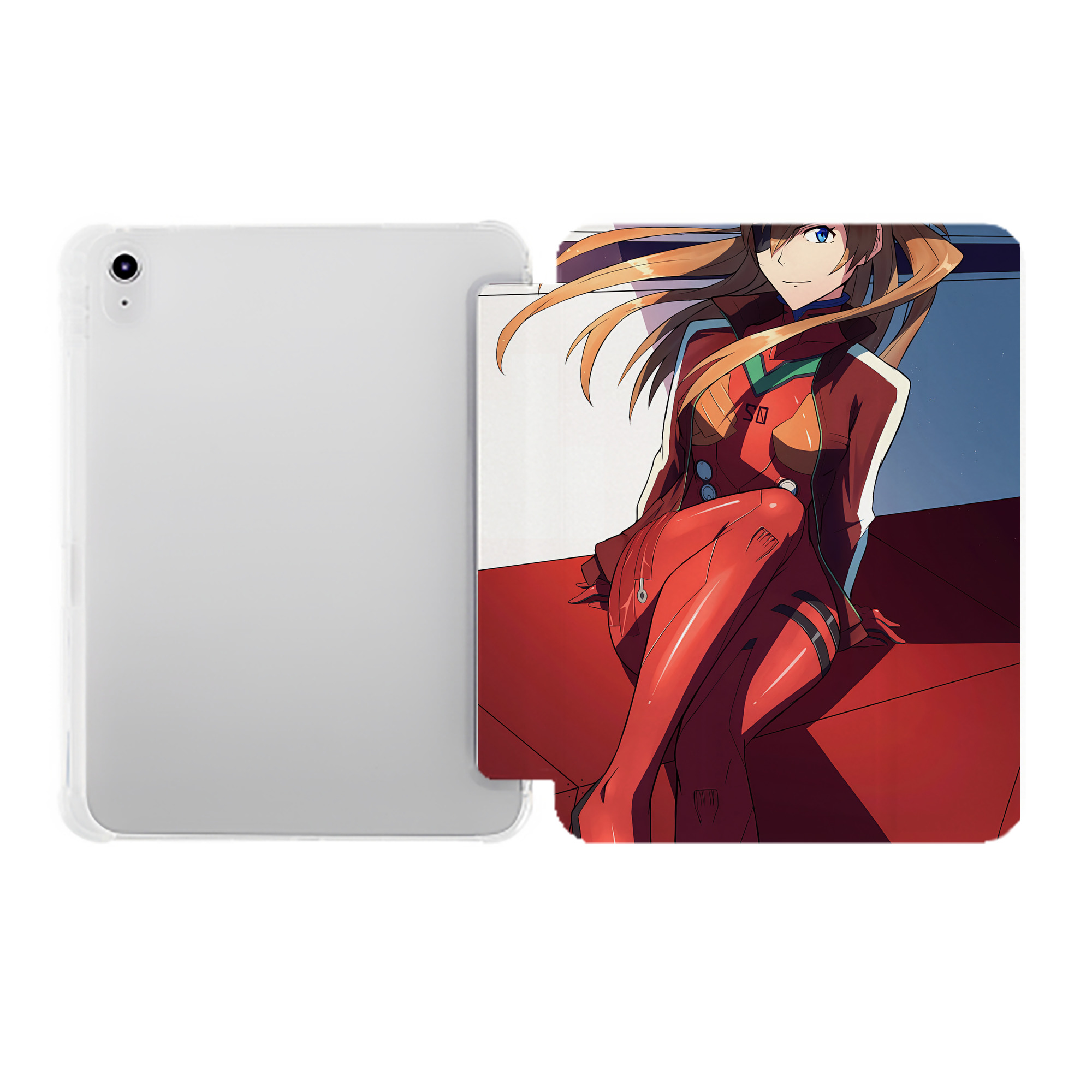 （画像用） EVA 新世紀エヴァンゲリオン IPad ケース ペン収納付き 三つ折りスタンド PUレザー×シリコン 対応機種9.5/10.5/10.9インチ